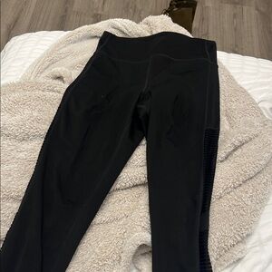 Black Mesh Panel Leggings